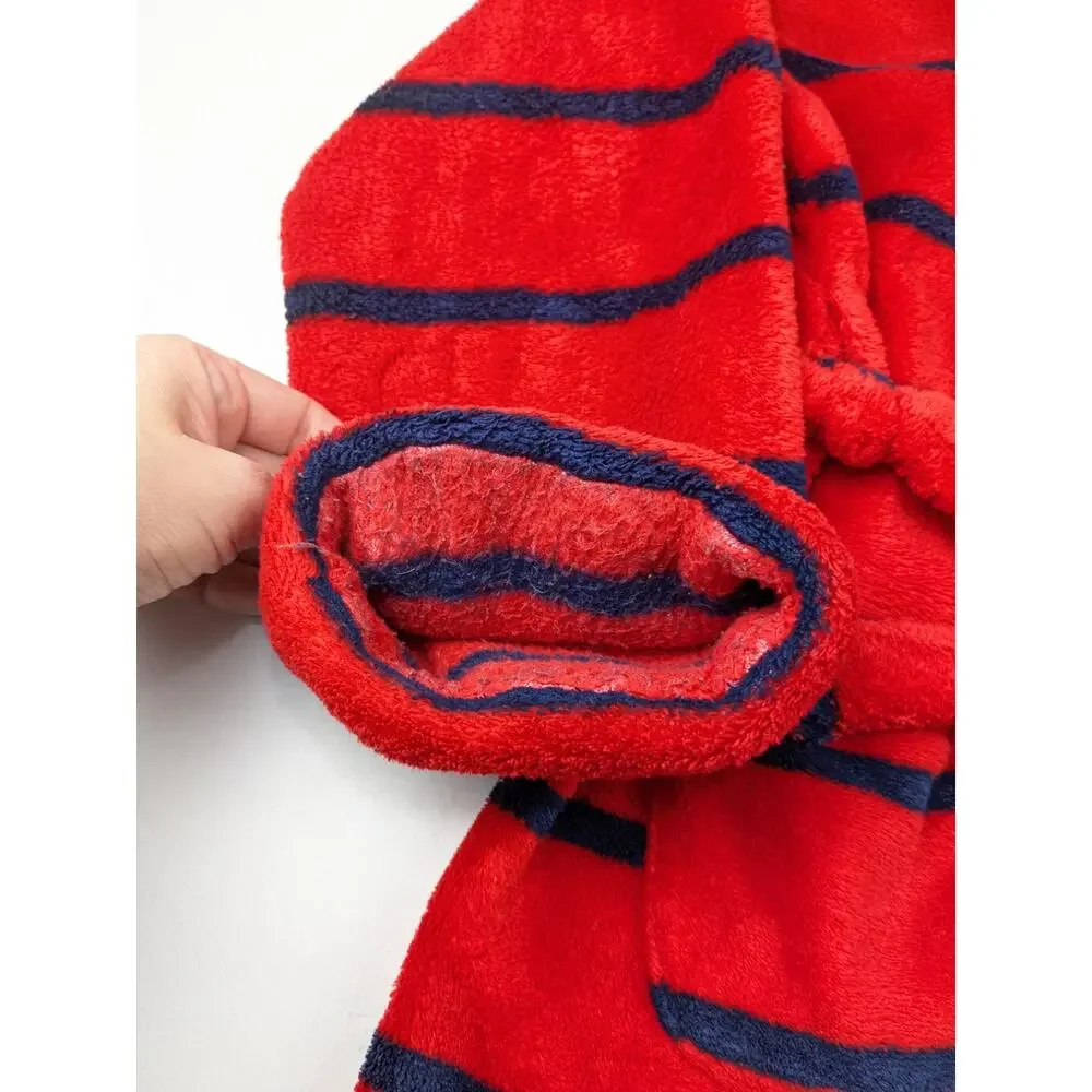 Gap Orange/Navy Stripe Fleece Robe